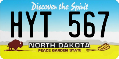 ND license plate HYT567