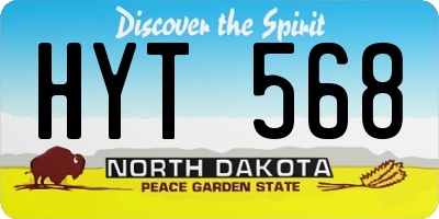 ND license plate HYT568