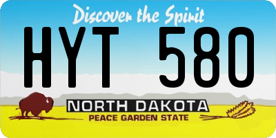 ND license plate HYT580