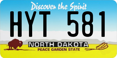 ND license plate HYT581