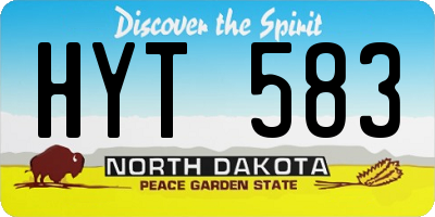 ND license plate HYT583