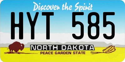 ND license plate HYT585