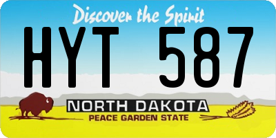 ND license plate HYT587