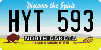 ND license plate HYT593