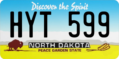 ND license plate HYT599