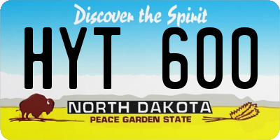 ND license plate HYT600