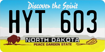 ND license plate HYT603
