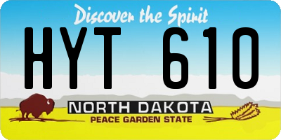ND license plate HYT610