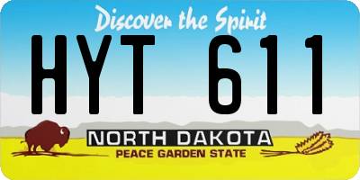 ND license plate HYT611