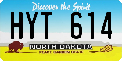 ND license plate HYT614