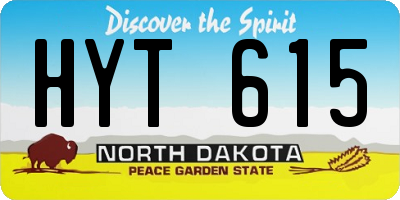 ND license plate HYT615