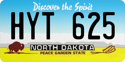 ND license plate HYT625