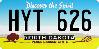 ND license plate HYT626