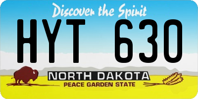 ND license plate HYT630