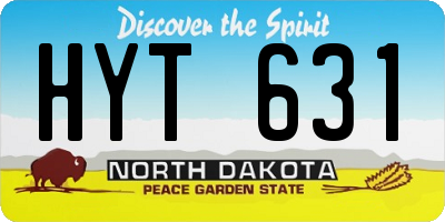 ND license plate HYT631