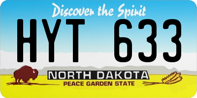 ND license plate HYT633