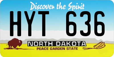 ND license plate HYT636