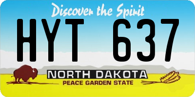 ND license plate HYT637