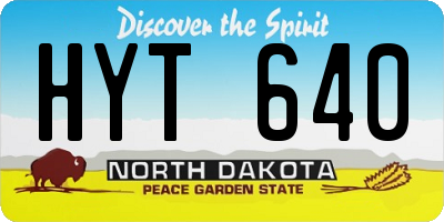 ND license plate HYT640