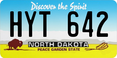 ND license plate HYT642
