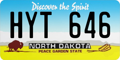ND license plate HYT646