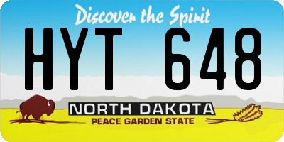 ND license plate HYT648