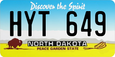 ND license plate HYT649