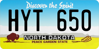 ND license plate HYT650