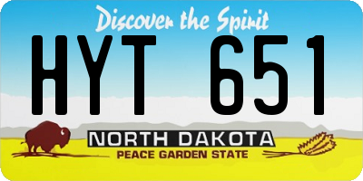 ND license plate HYT651