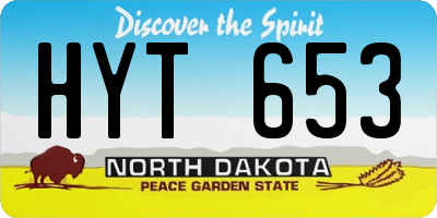 ND license plate HYT653