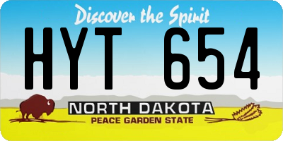 ND license plate HYT654