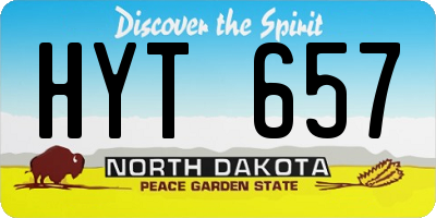 ND license plate HYT657