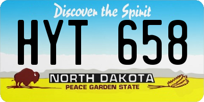 ND license plate HYT658
