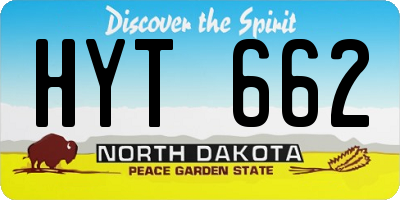 ND license plate HYT662