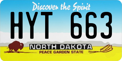 ND license plate HYT663
