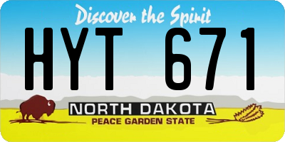 ND license plate HYT671