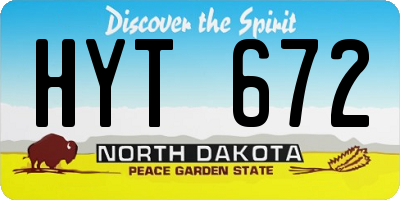 ND license plate HYT672