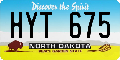ND license plate HYT675