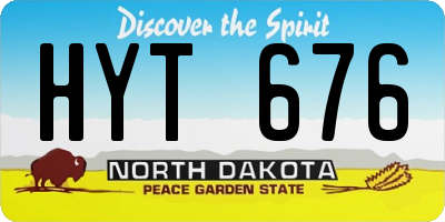 ND license plate HYT676