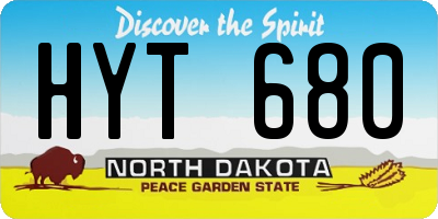 ND license plate HYT680