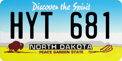 ND license plate HYT681