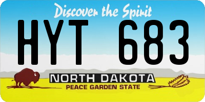 ND license plate HYT683