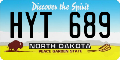 ND license plate HYT689