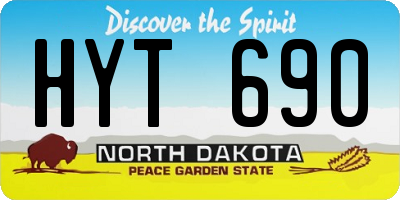 ND license plate HYT690