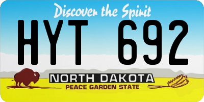 ND license plate HYT692