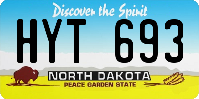 ND license plate HYT693