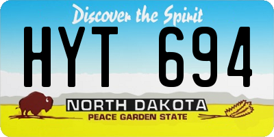 ND license plate HYT694