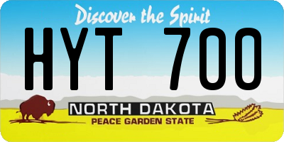ND license plate HYT700