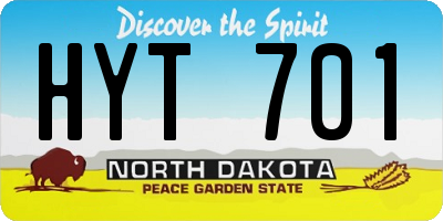 ND license plate HYT701