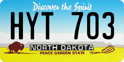 ND license plate HYT703